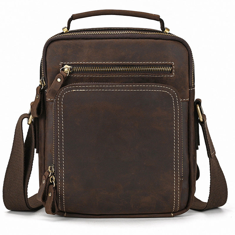 Men's Leather First Layer Cowhide Portable Men's Shoulder Bags