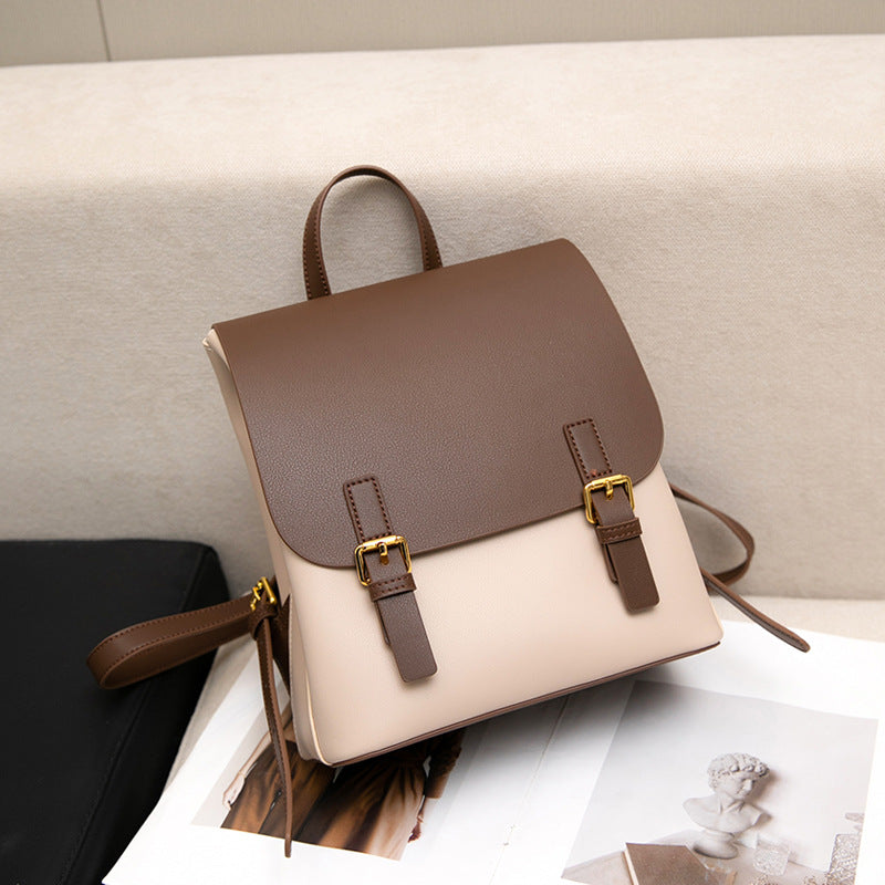 Women's Leather Fashionable High Sense Fashion Versatile Backpacks