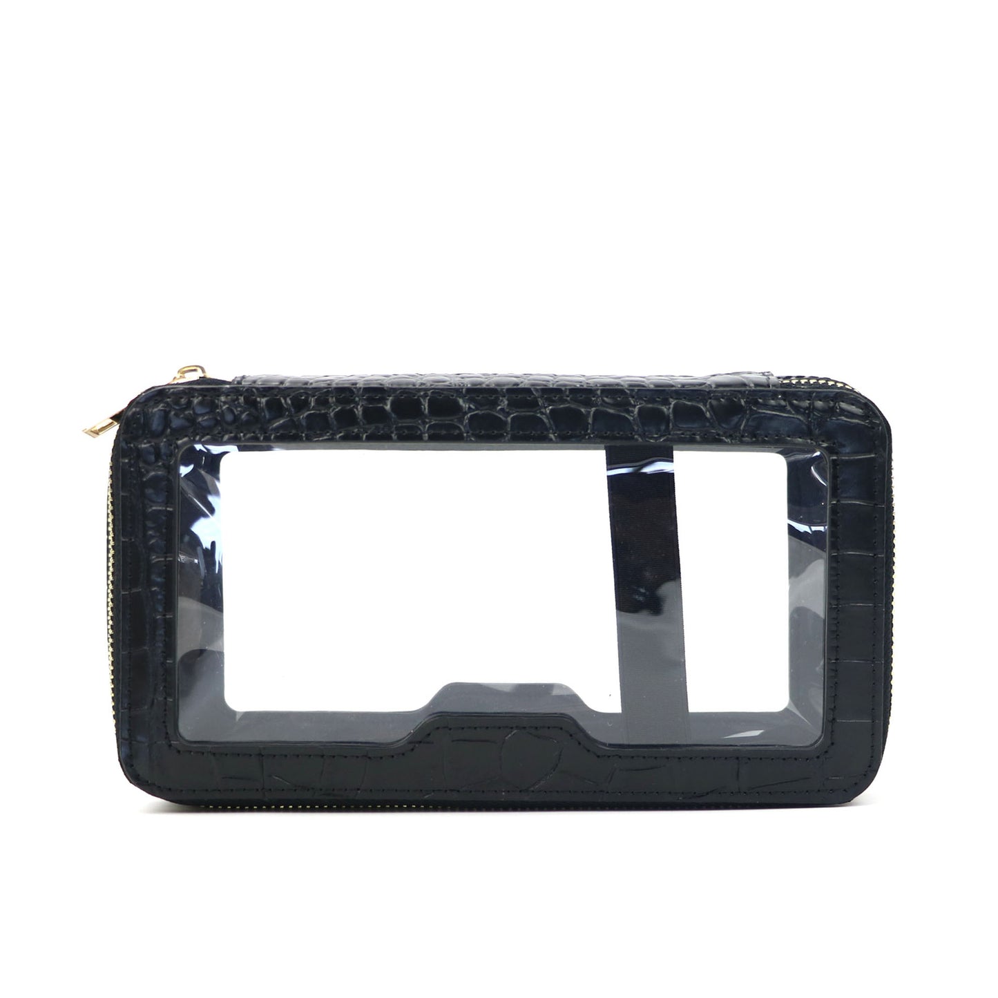 Leather Transparent Waterproof Portable Toiletry Double Cosmetic Bags
