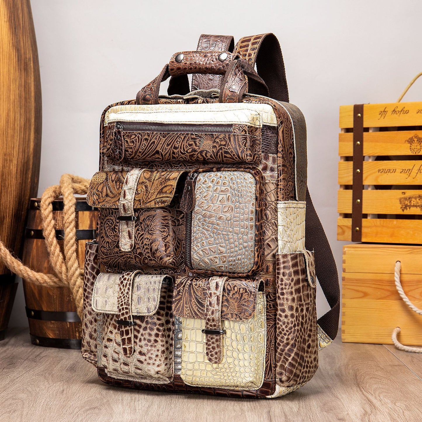 Men's Simple Large Capacity Computer Multifunctional Backpacks