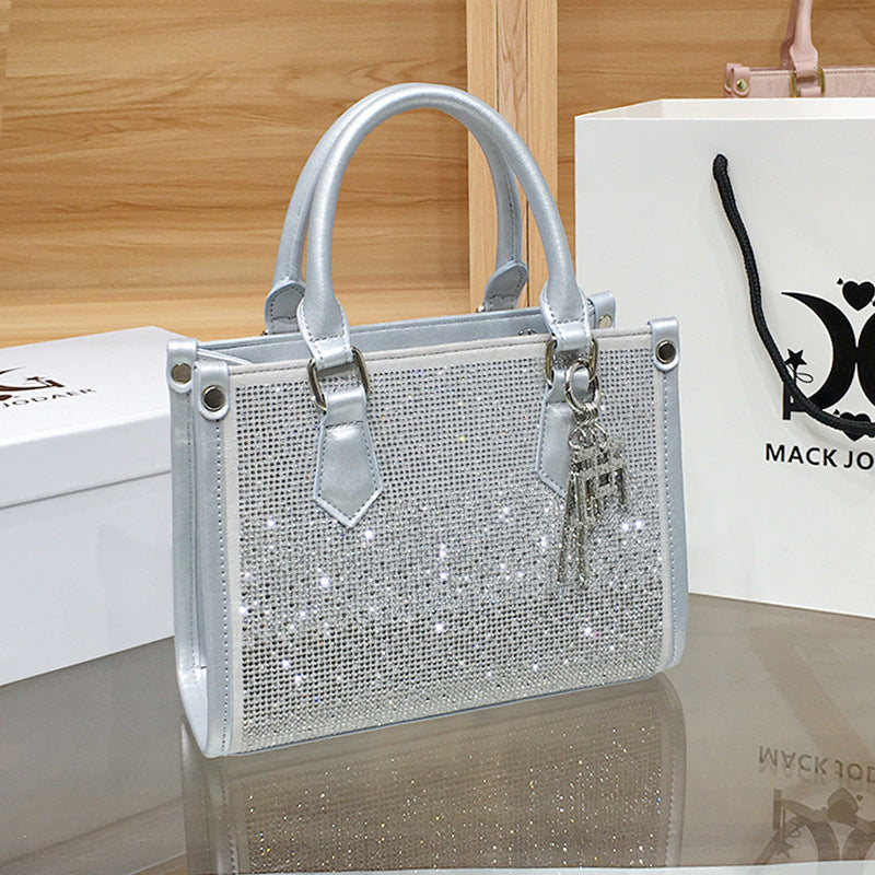 Women's Niche High-grade Gradient Rhinestone Large Capacity Handbags