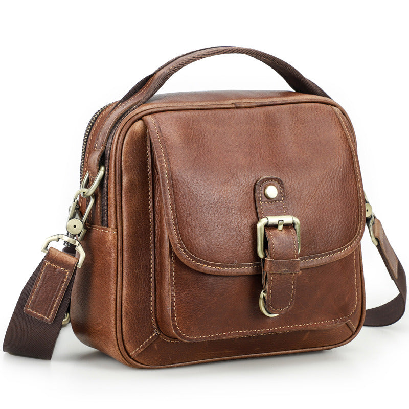 Men's Layer Cowhide Fashion Genuine Leather Light Men's Messenger Bags