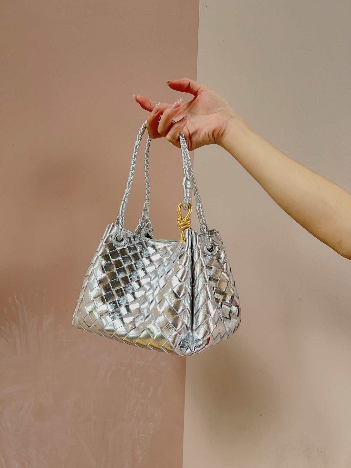 Woven Parachute Shu Portable Vegetable Basket Shoulder Bags
