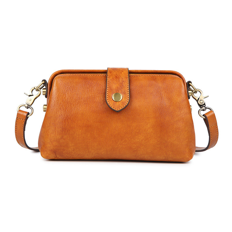 Women's Spring First Layer Cowhide Vintage Handmade Crossbody Bags