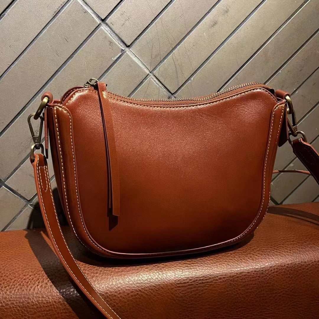Women's Leather Underarm Layer Cowhide Retro Soft Shoulder Bags