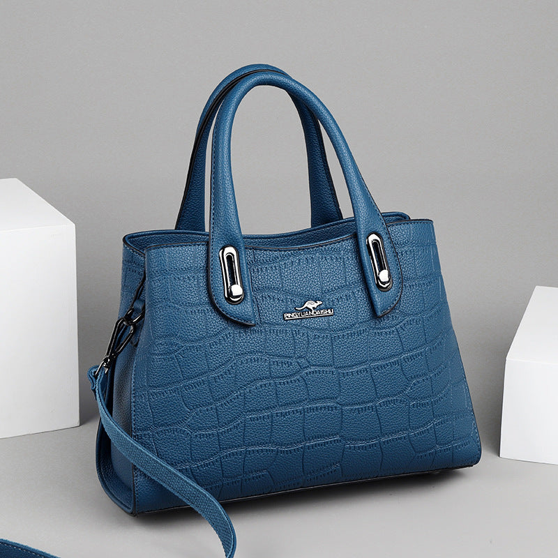 Women's Popular Plain Kangaroo Alligator Print Handbags