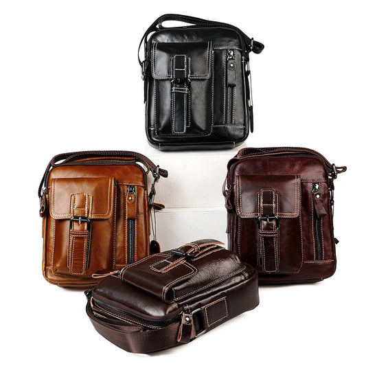 Men's Genuine Leather Fashion Retro Mobile Bags