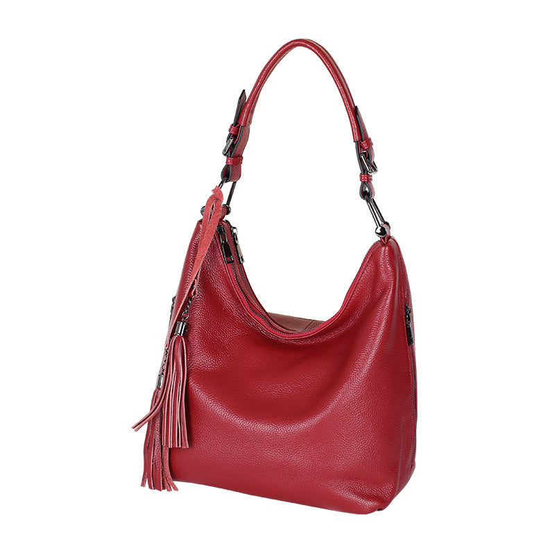 Women's First Layer Cowhide Genuine Leather Simple Shoulder Bags