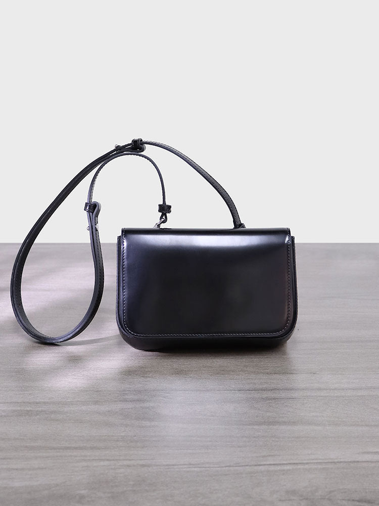 Leather Brown Black Glossy High-grade Mini Crossbody Bags