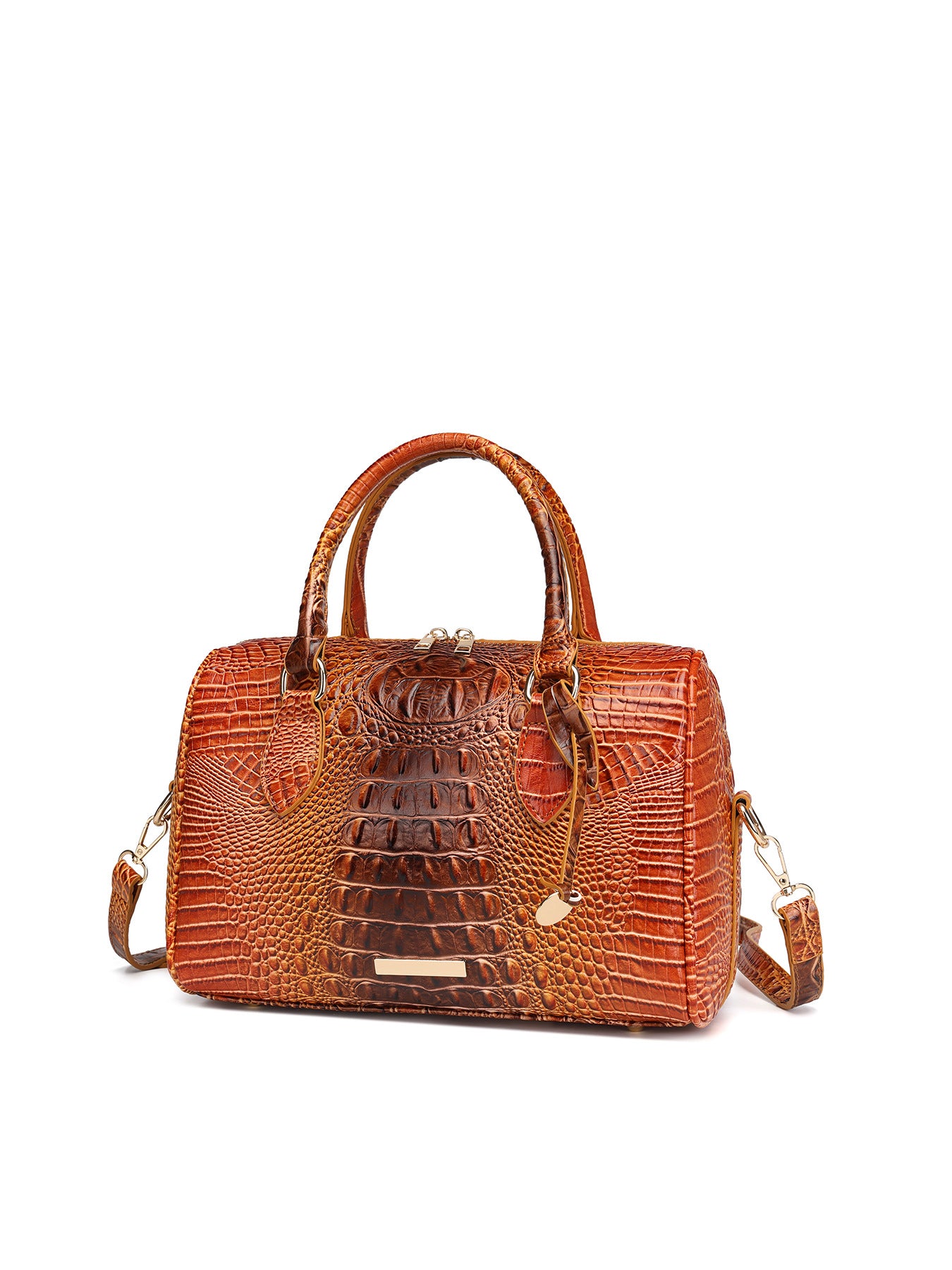 Women's Portable Underarm Vintage Brahmin Crocodile Pattern Handbags