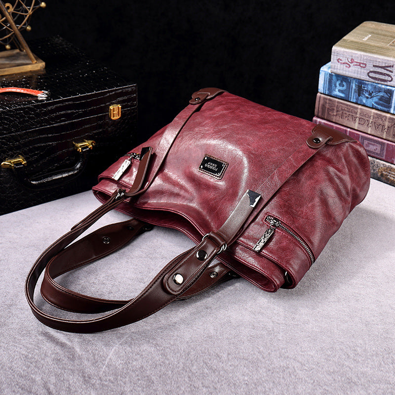 Women's Portable Retro Fashion Simple Large Capacity Shoulder Bags