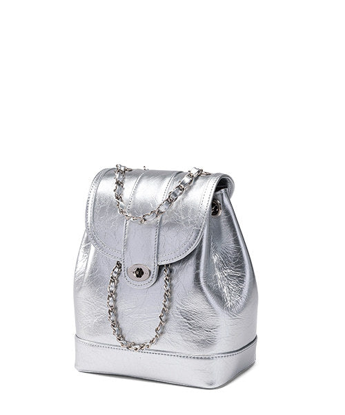 Niche Cowhide Chain Christmas Red Classic Backpacks