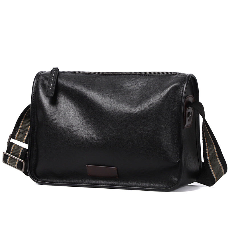 Men's Streaming First Layer Cowhide Genuine Leather Men's Messenger Bags