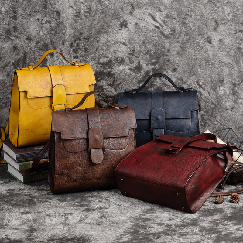 Women's Cowhide Vintage Chinese Fashion Genuine Leather Shoulder Bags