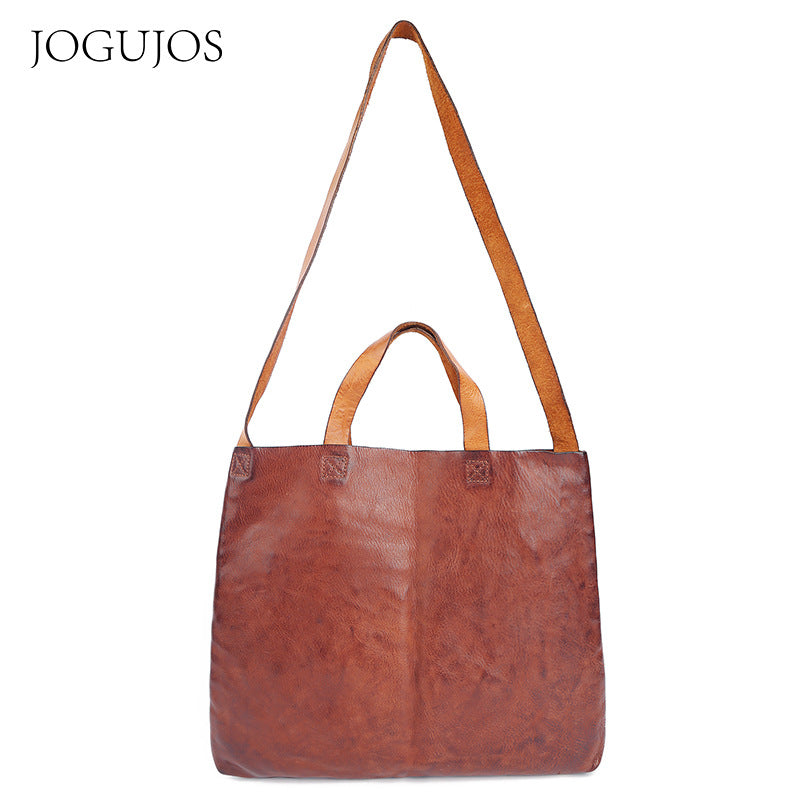 Women's Genuine Leather Italy Vegetable Tanning Commuter Large Capacity Shoulder Bags