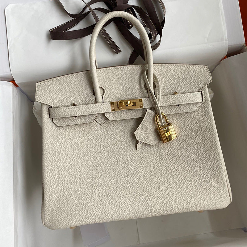 Women's Cowhide Genuine Leather Portable High-grade Simple Handbags