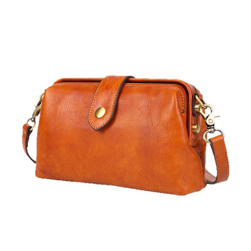 Women's Spring First Layer Cowhide Vintage Handmade Crossbody Bags