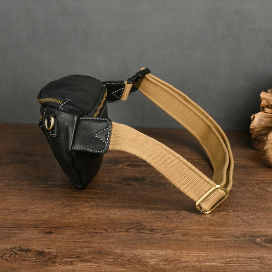 Women's & Men's & Close-fitting Cowhide Soft Leather Men's Chest Bags