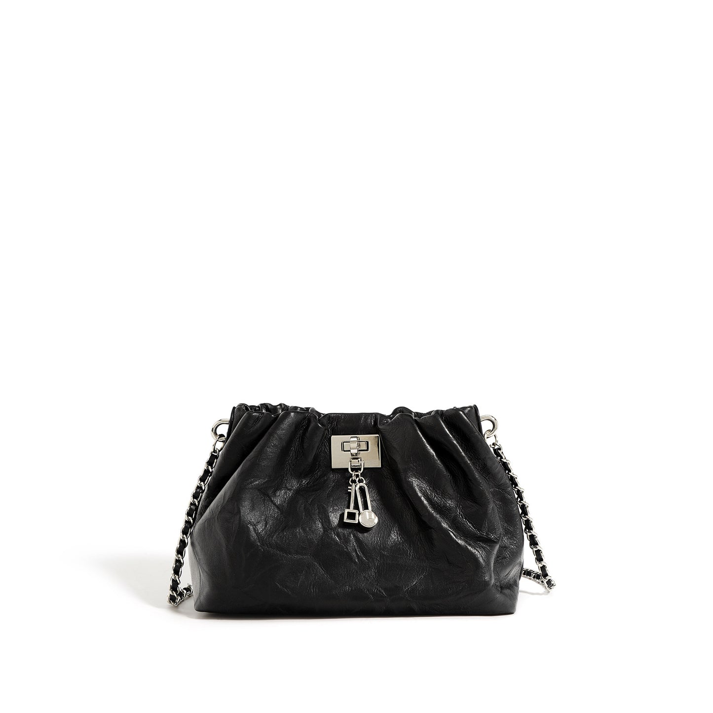 Women's Pleated Cowhide Cloud Retro High-grade Elegant Lock