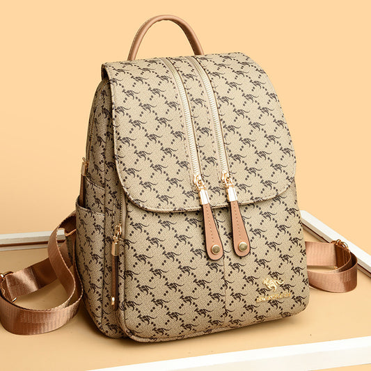 Women's Fashionable Large Capacity Soft Leather Trendy Backpacks