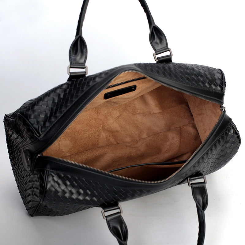 Men's Large Capacity Business Weaving Embroidered Portable Travel Bags