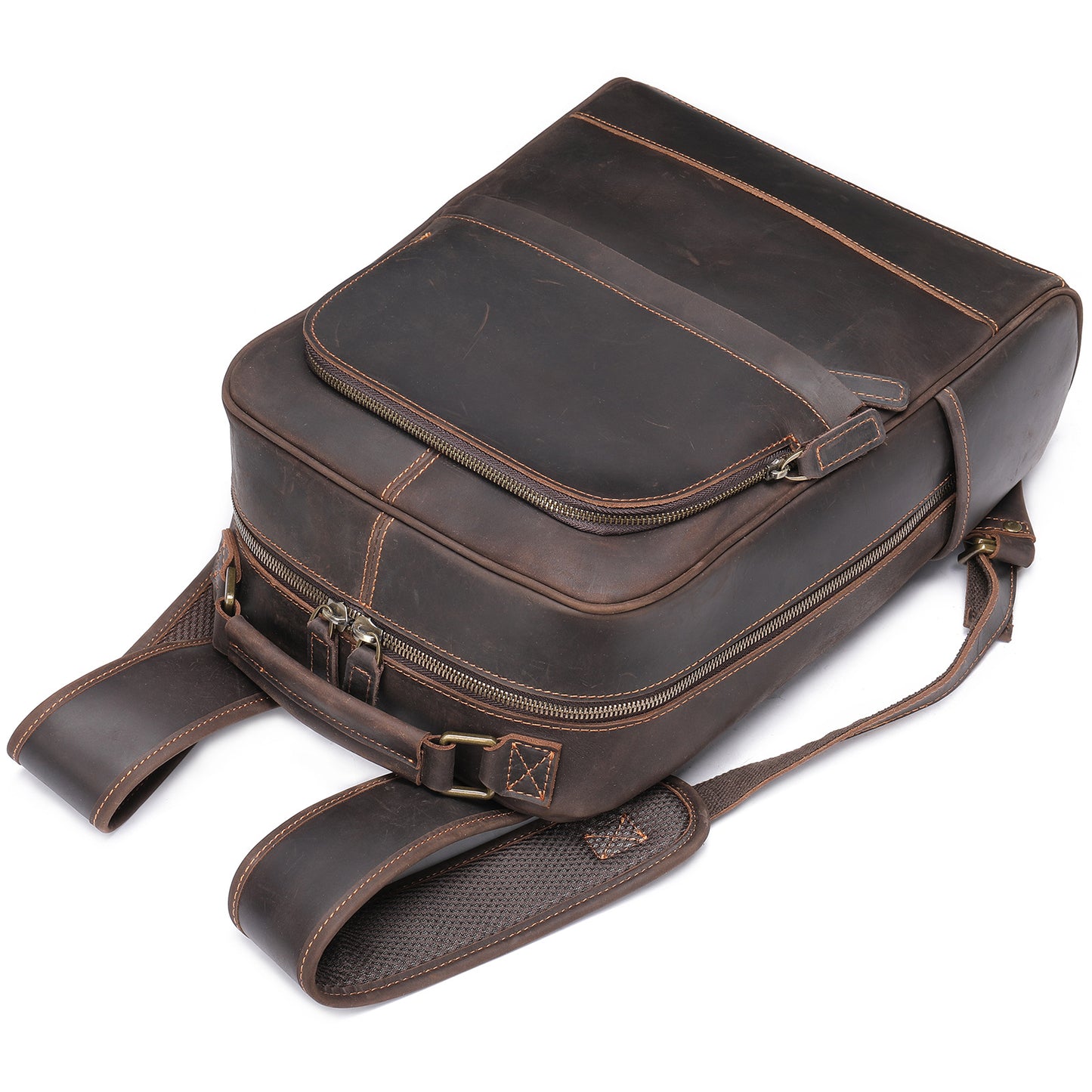 Men's Crazy Horse Leather Cowhide Simple Fashion Backpacks