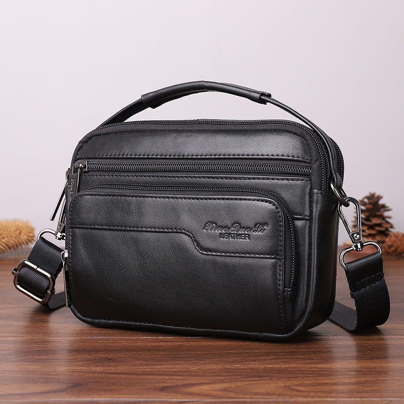 Men's Leather Mini Cowhide Multifunctional Mobile Men's Messenger Bags