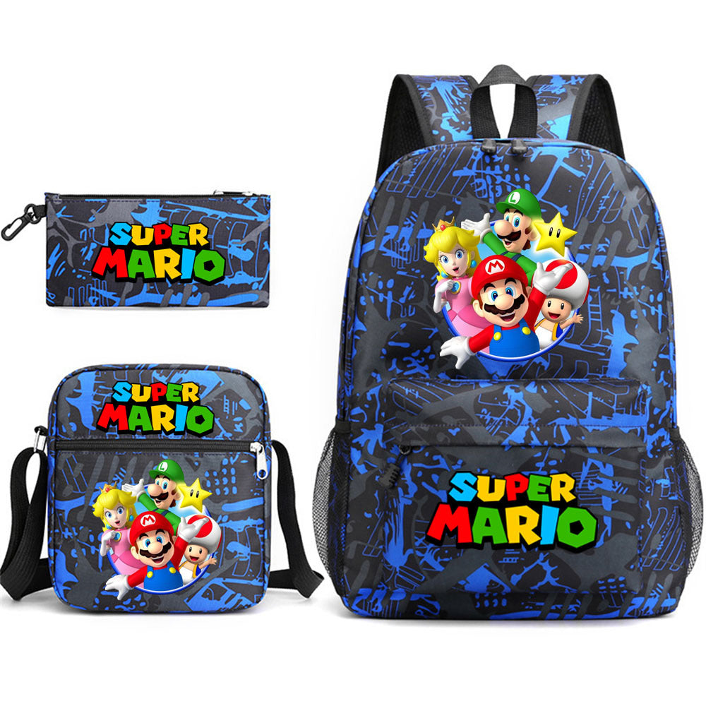 Game Mario Super Mary Three-piece Cartoon Middle School Students' Schoolbags