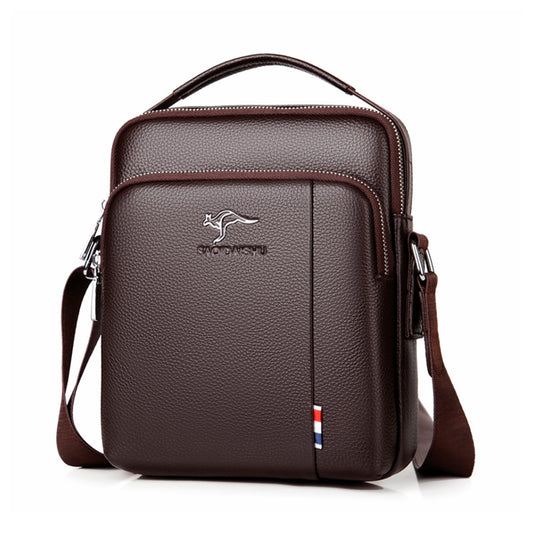 Kangaroo First Layer Cowhide Waterproof Hard-wearing Large Men's Shoulder Bags