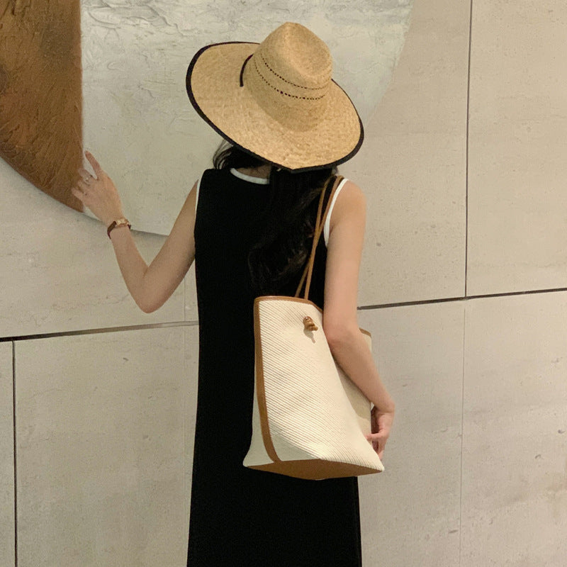 Women's Vacation Style Simple Commute Large Mother Shoulder Bags