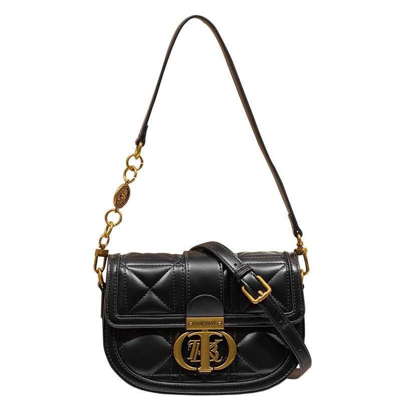 Women's Genuine Leather Simple Underarm Saddle Shoulder Bags
