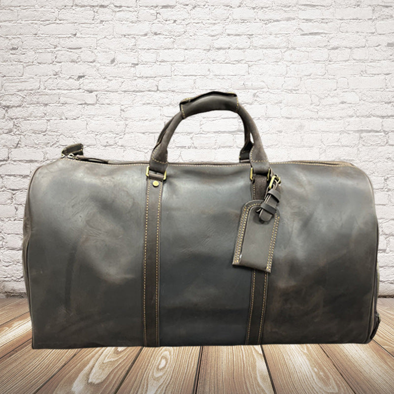 Men's Genuine Leather Oversized With Shoe Compartments Luggage