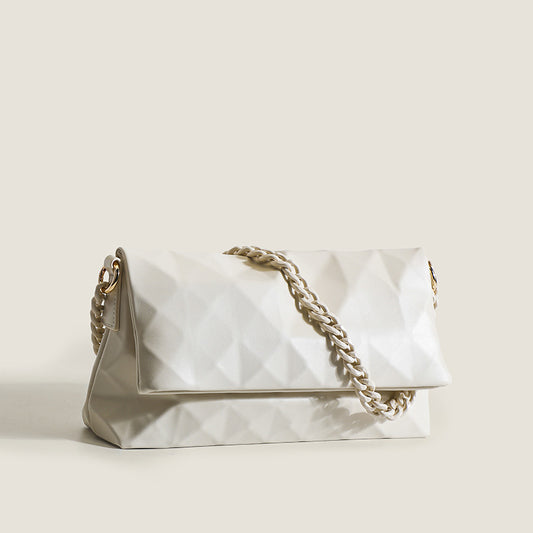 Women's Foldable Leisure Acrylic Chain Three-dimensional Diamond Tote Bags