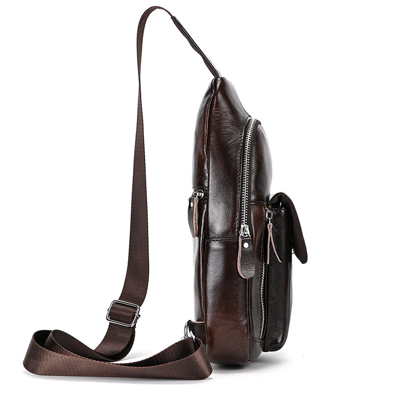 Men's Genuine Leather Out Black Brown Bags