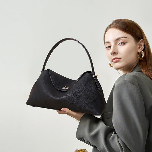 Women's Cowhide Large Capacity Niche High-grade Leather Handbags