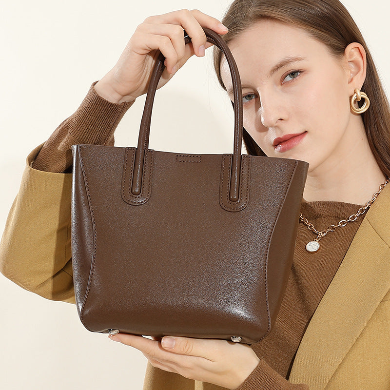 Women's Genuine Leather Simple Artistic Retro Vegetable Crossbody Bags
