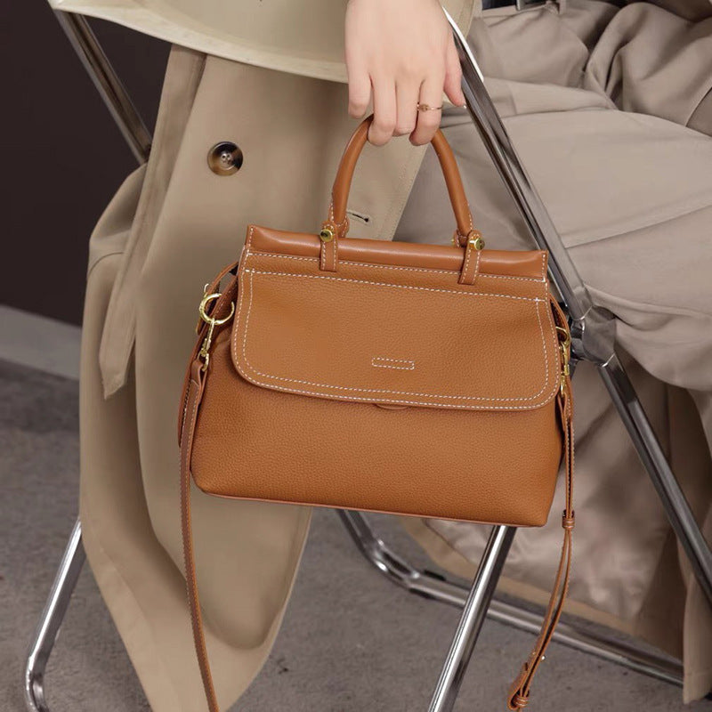 Women's First Layer Cowhide Leather Commuter Large Handbags