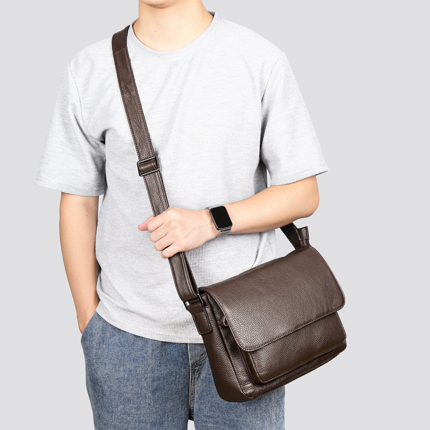 Men's Business Leather Cover Commuting Commuter Style Bags