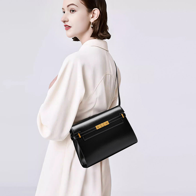 Women's Underarm Postman Baguette Genuine Leather Poplar Bags