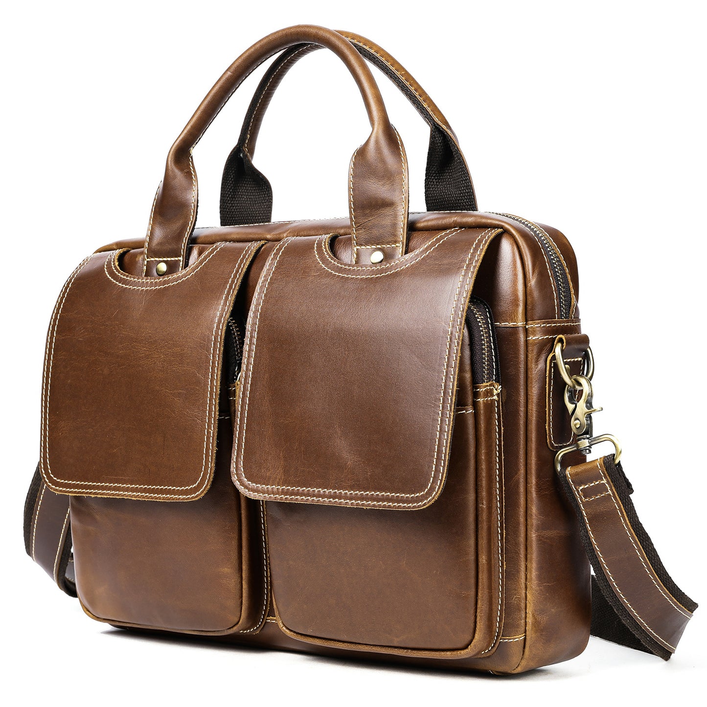 Stylish Men's New Business Retro Leather Men's Messenger Bags