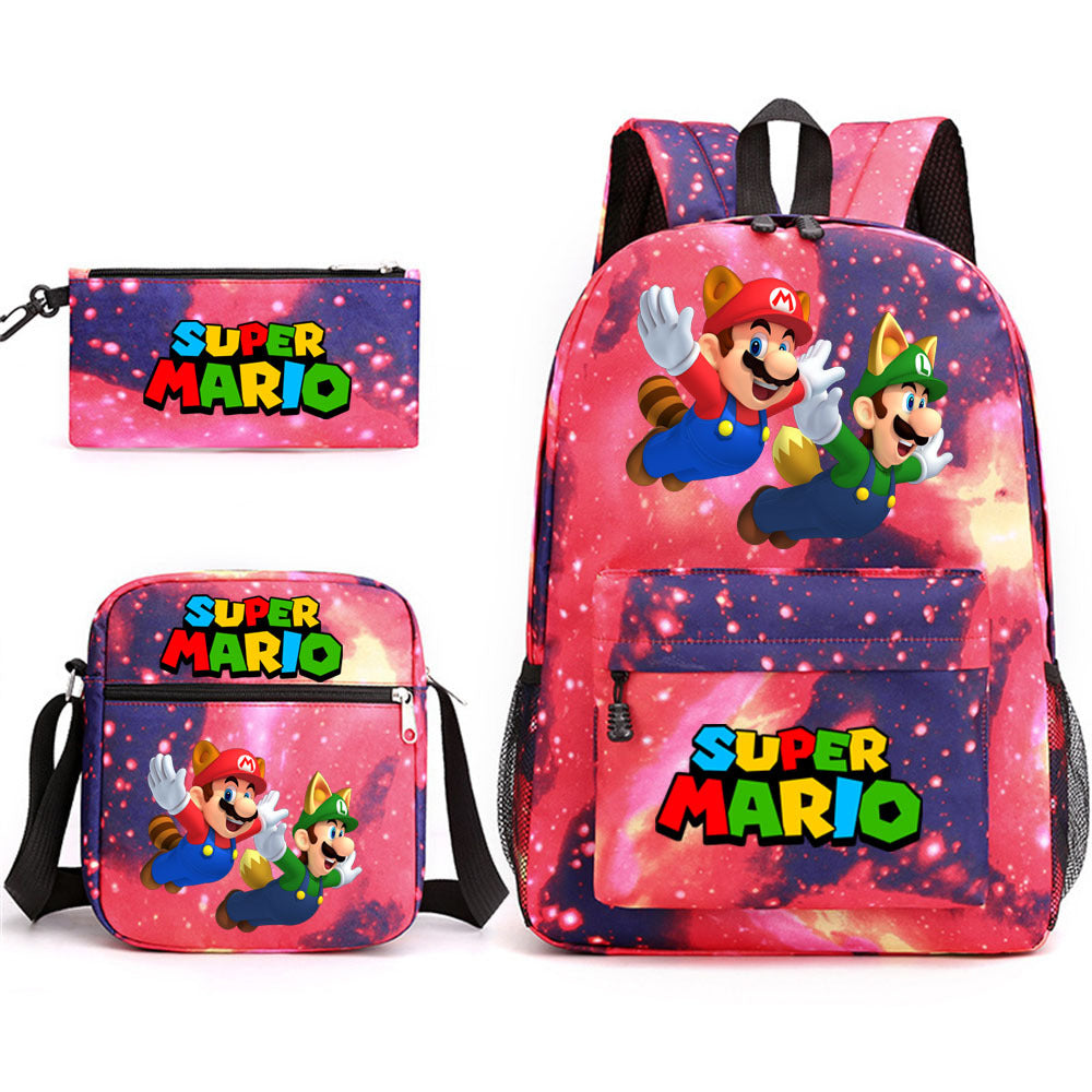 Game Mario Super Mary Three-piece Cartoon Middle School Students' Schoolbags
