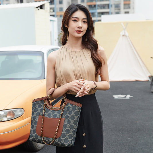 Fashion Versatile Arc Jacquard Chain Underarm Tote Bags