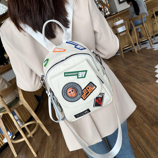 Women's Two Shoulders Retro Style High-grade Pleated Backpacks