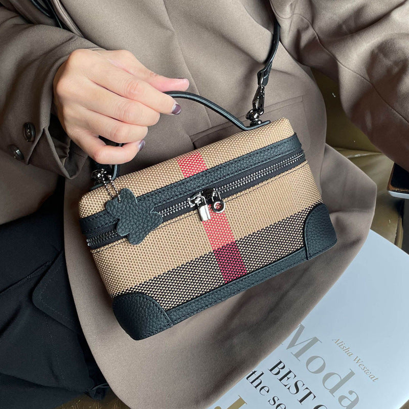 Trendy Female Texture One Niche Unique Small Square Bags