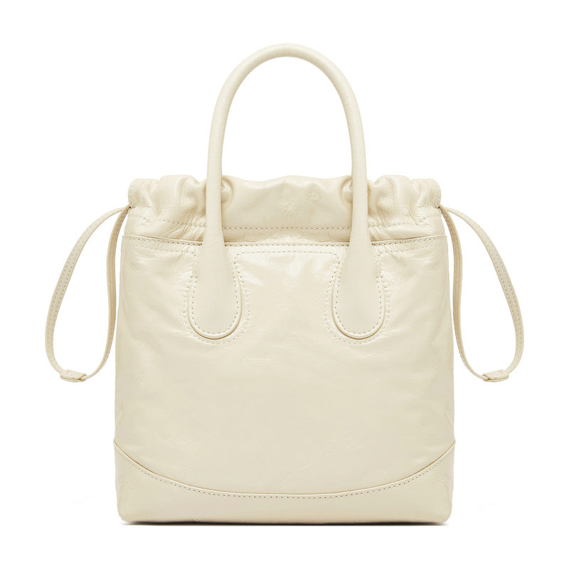 Women's Layer Cowhide Retro Drawstring Cross Body Crossbody Bags