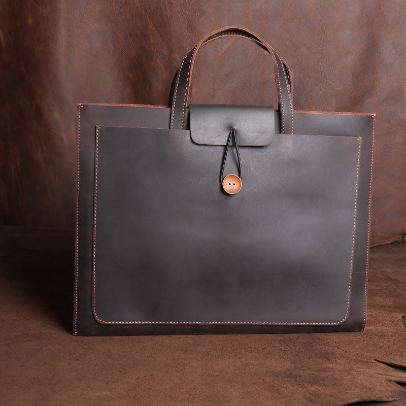 Men's Horse Leather Business Computer Conference First Men's Briefcases