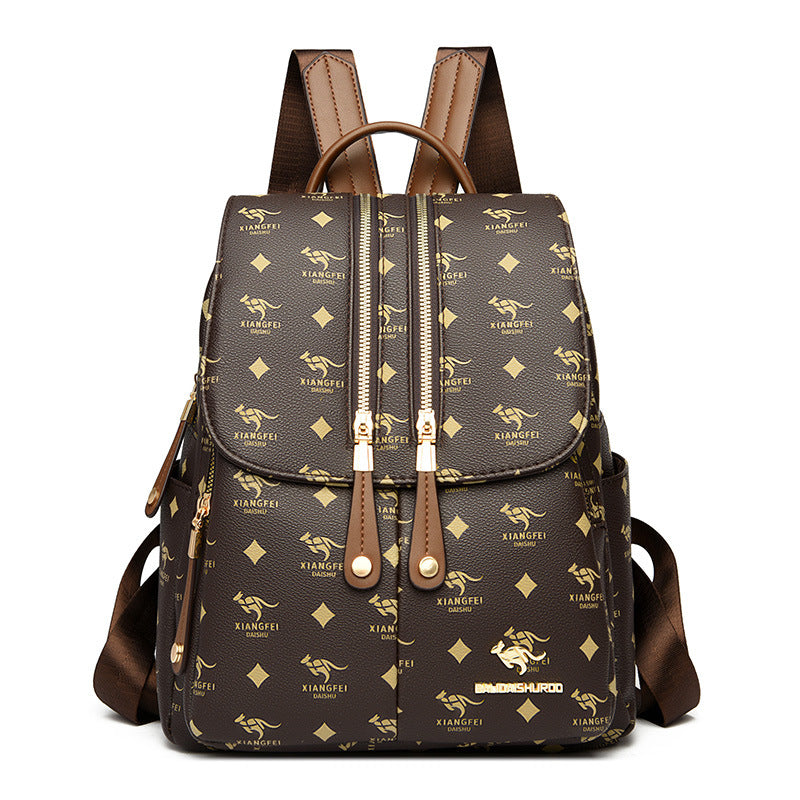 Women's Fashionable Large Capacity Soft Leather Trendy Backpacks