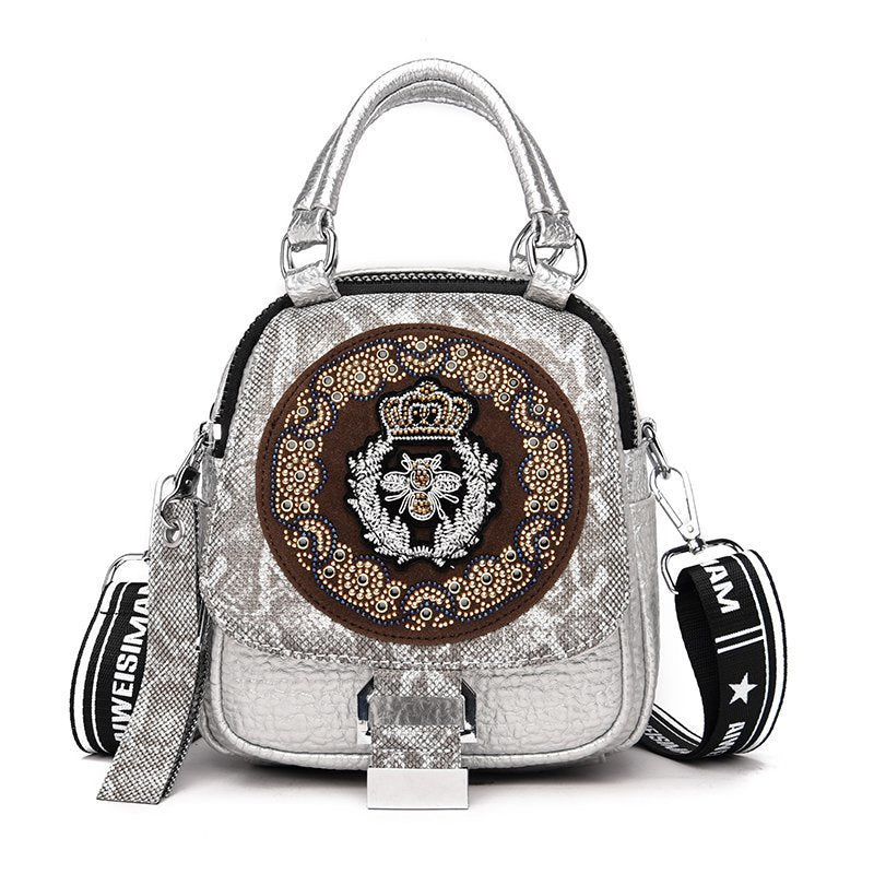 Women's Super Popular Western Style Bright Leather Backpacks