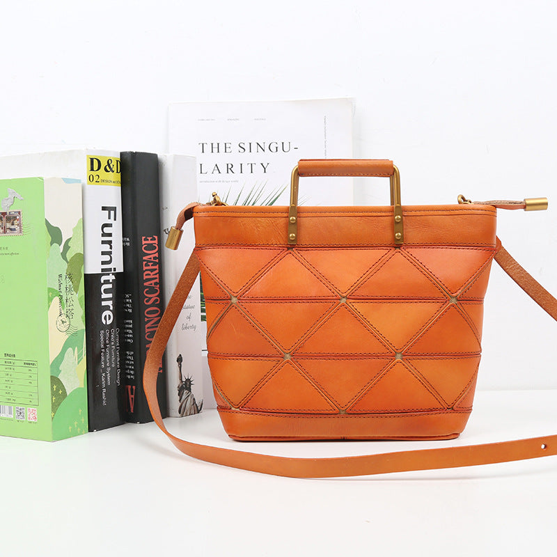 Women's Geometric Patchwork Retro Commuter Stitching Shoulder Bags