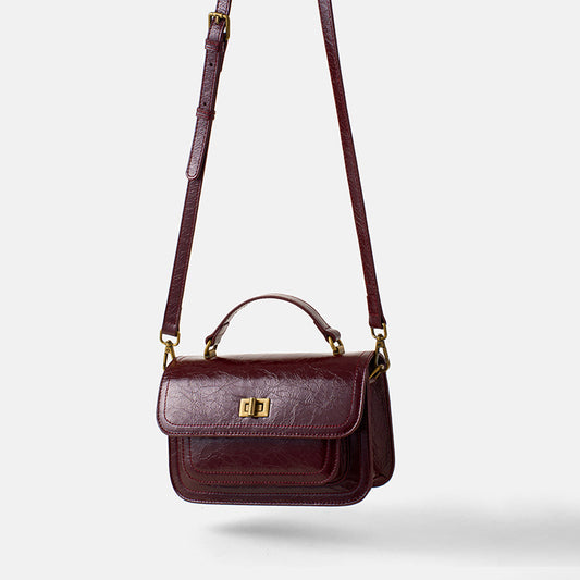 Women's Retro Cowhide Genuine Leather Elegant Advanced Crossbody Bags
